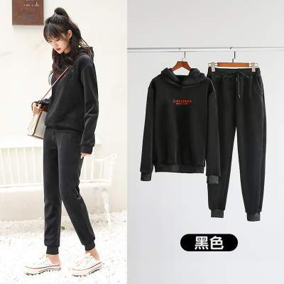 「拼购」女秋冬季加绒加厚超柔运动裤