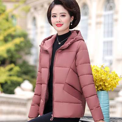 中老年棉衣女冬装外套百搭 11-639中老年棉衣女冬装外套百搭中年女装连帽棉袄妈妈羽绒棉服短