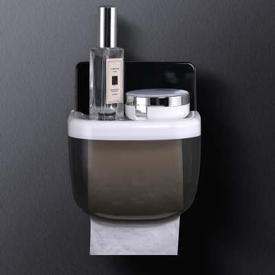 卫生间免打孔防水纸巾盒置物架 厕所家用免打孔创意防水卫生纸盒卫生间纸巾厕纸置物架抽纸卷纸筒