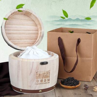 武夷大红袍茶高端送礼木桶装红茶茶叶 【方飞】新茶大红袍特级浓香型茶叶送礼品木桶礼盒装500克9