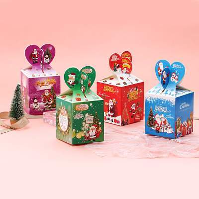 【超值4个】平安夜苹果礼盒包装盒 圣诞节礼物袋平安夜苹果盒创意手提礼品盒平安果包装纸盒子圣诞果