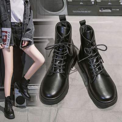 秋冬加绒英伦风学生韩版百搭短靴季 马丁靴女2019秋冬加绒英伦风学生韩版百搭短靴季单靴帅气机车靴