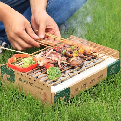 一次性家用无烟室内户外烧烤架 一次性烧烤炉家用无烟室内户外野餐木炭简易便携小型迷你烧烤架