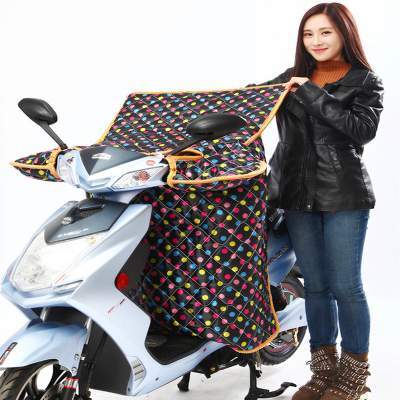 电动车挡风被冬季加绒连体防风罩 通用型电动摩托车挡风被冬季加绒加厚电瓶车自行车加大挡风被