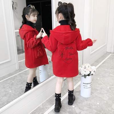 女童秋冬装新款2019水貂绒大衣中大童韩版洋气时髦呢子中长款外套