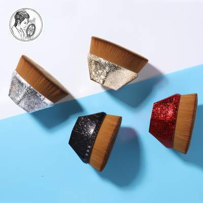 抖音爆款55号平头粉底刷【送高档清洗盒】 望明眉55号粉底刷扁头小胖墩平头无痕刷便携菱形化妆刷不吃粉底妆