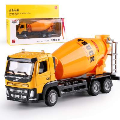 儿童合金仿真搅拌工程车模型男孩惯性玩具车 仿真合金玩具滑行车消防车工程儿童小汽车模型玩具宝宝17