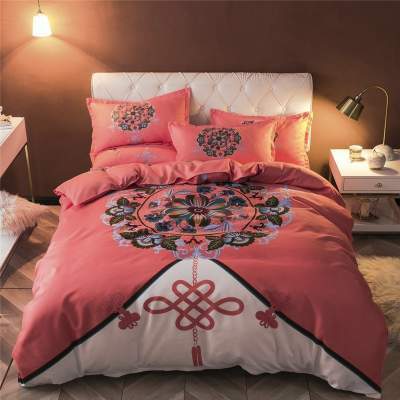 大阪加厚磨毛宫廷风印花四件套