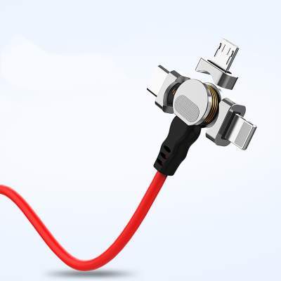 【古尚古】180度旋转磁吸数据线 磁吸数据线快充磁铁磁性强磁力式车载充电线器三合一多头通用USB加长苹果iphone安卓type-c华为oppo手机vivo