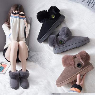 加绒加厚 ！百搭防滑雪地靴 雪地靴女2019冬季新款时尚百搭防滑学生厚底棉靴加厚加绒短筒棉靴