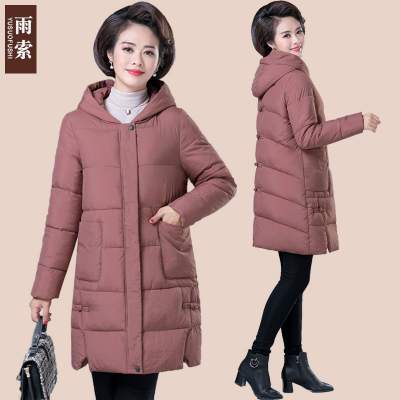 2019冬新款妈妈中长款棉衣外套 妈妈装冬装棉衣2019新款中年女棉袄中长款40岁50中老年人女装外套