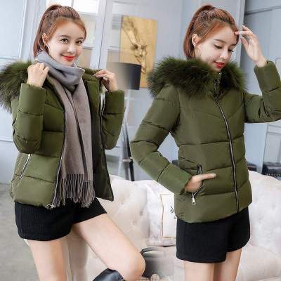 女短款韩版学生大毛领加厚修身显瘦棉服 2019冬季保暖新款棉衣女短款韩版学生大毛领加厚修身显瘦大码棉服