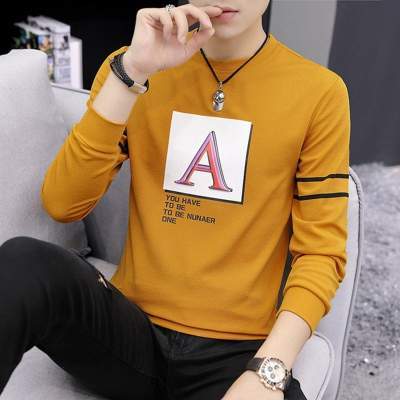 拼购-时尚男士秋冬长袖t恤打底衫